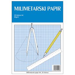 MILIMETARSKI BLOK A4, 25list.